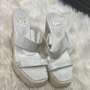 White Wedge Sandals